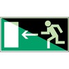 Sign Emergency exit to left photoluminescent 300x150mm